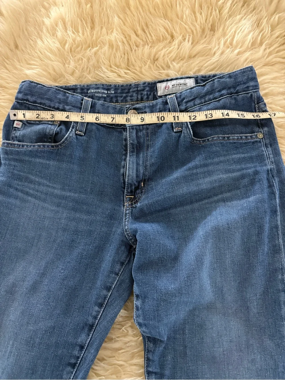 Ag Adriano Goldschmied Blue Ex Boyfriend Slouchy Slim Capris Jeans - Picture 3 of 8